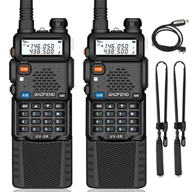 Imagem de BAOFENG Baofeng 2 Pack Uv-5R Plus 8W Rádio Amador Dual Band Vhf/Uhf Rádio Bidirecional Amador Portátil Walkie Talkies De Longo Alcance Para Adultos Com Antena Tática De Alto Ganho, Cabo De Programaç