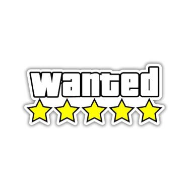 Imagem de Adesivo com logotipo Wanted 5 Star, 5 x 10 cm - Adesivo forte à prova d'água - Usado para notebook, carro, caneca, copo de laptop e garrafa de água
