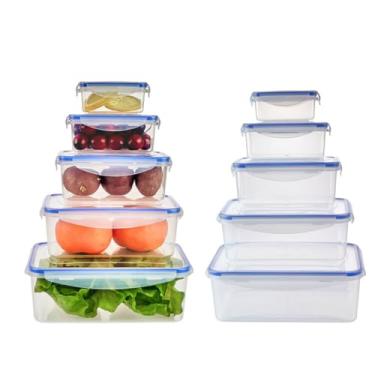 Imagem de Potes Herméticos, Kit com 5 Unidades, Capacidades: 3,5L, 2,2L, 1,2L, 650ml, 280ml, Organizadores para Geladeira, Porta Alimentos, ArtDom, Tampa com Trava, Vedação de Silicone,