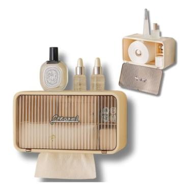 Imagem de Porta Papel Higiênico Organizador Banheiro Montagem Parede Suporte Adesivo Creme Toalhas Sabonete Shampoo Nicho