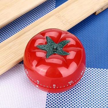 Imagem de Temporizador de cozinha, mecânico em forma de tomate, temporizador de contagem regressiva de 60 minutos, auxiliar de cozinha e cozimento (tamanho grande 7,2 * 5,5 cm)