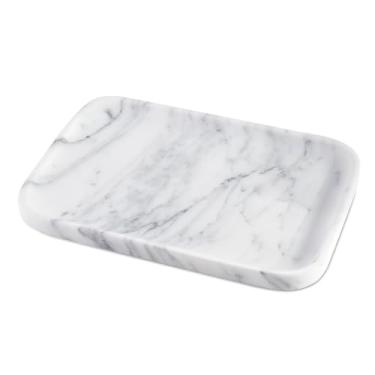 Imagem de Bandejas de penteadeira, bandeja de banheiro de mármore para bancada, bandeja decorativa para organizador de cômoda, bandeja de servir uma peça para cozinha, bandeja de armazenamento para pia de