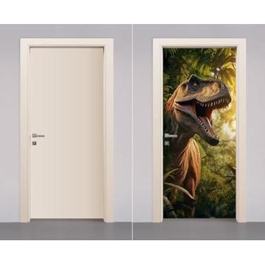 Imagem de Adesivo Envelopamento Decorativo de Porta Madeira Dinossauro T Rex (90cm)