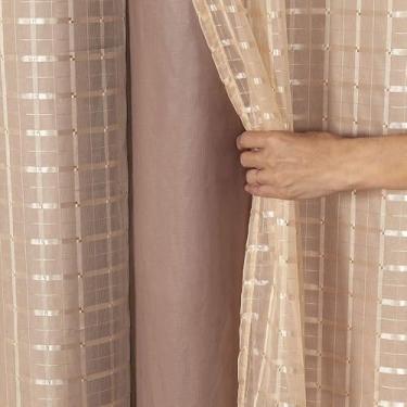 Imagem de cortina Blackout PVC 3,00x2,80 com tecido voil xadrez(AVELA)