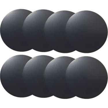 Imagem de Conjunto de placas de metal de substituição para suportes magnéticos de telefone de carro, suportes de parede e ventilação de ar, capas, ímãs. Kit de 8 discos redondos pretos de ferro sem furos