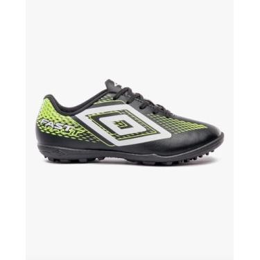 Imagem de Chuteira Society Umbro Fast II Masculina Grama Sintética Leve Antiderrapante U01FB00389 (Preto/Limão/Branco, BR, Adulto, Numérico, 38)