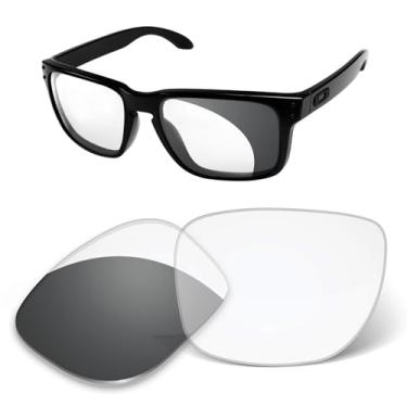 Imagem de Lentes de substituição de 1,6 mm compatíveis com óculos de sol Oakley Holbrook XXL OO9487, antiarranhões e resistentes a impactos, Cinza fotocrômico, One Size