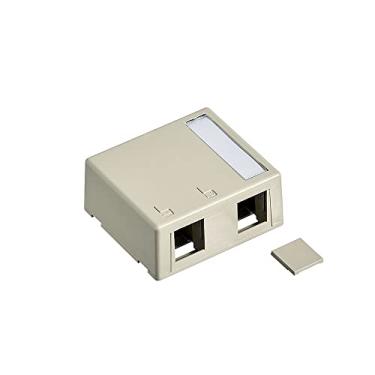 Imagem de Leviton 41089-2TP Caixa de montagem QuickPort de 2 portas, amêndoa clara