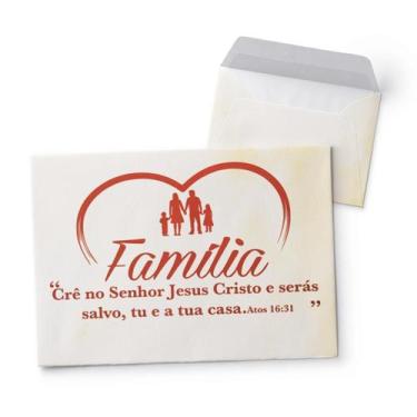 Imagem de Envelope Colado Campanha da Família - 100 Unidades de Papel Offset 70g