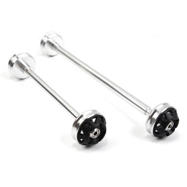 Imagem de Protetores de roda deslizantes de eixo Arashi Garfo dianteiro e traseiro para Suzuki GSXR 600 750 2006-2012, peças de acessórios de motocicleta prata