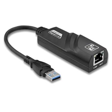 Imagem de Adaptador de Rede USB 3.0 para RJ45 Gigabit Ethernet 10/100/1000Mbps – Placa de Rede Externa Compatível com Notebook, PC e MacBook Sistemas Operacionais Windows/Linux/Mac