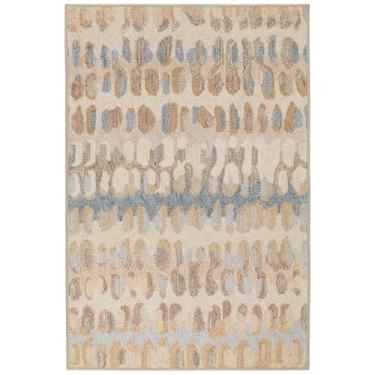 Imagem de Dash & Albert Tapete lavável à máquina com lascas de tinta, 7 x 2,5 m, padrão geométrico natural