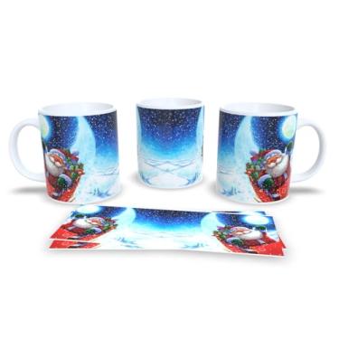 Imagem de Caneca de Natal com Arte Festiva, Porcelana Branca, Decoração de Inverno com Renas e Animais da Floresta, 11oz (12)