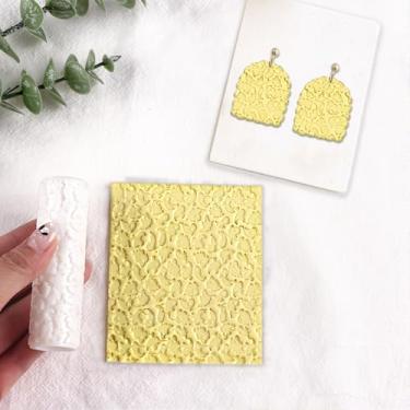 Imagem de Rolo de textura de argila de polímero, rolo de argila de polímero para fazer brincos, funciona com cortadores