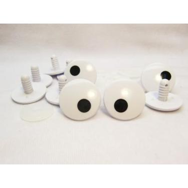 Imagem de Sassy Bears 25 mm Quadrinhos planos redondos olhos de segurança (5 pares) para ursos, bonecas, fantoches, artesanato