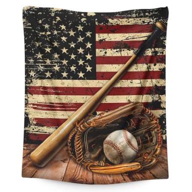 Imagem de Cobertor para amantes de beisebol, marido, pai, vovô, cobertor de beisebol, presentes para adolescentes e adultos, 127 x 152 cm, macio e confortável, bandeira para sofá, cama, viagem