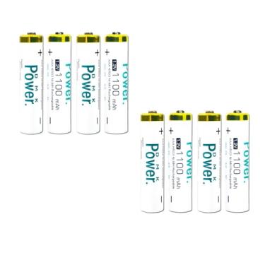 Imagem de DMK POWER 8 pilhas recarregáveis AAA 1100mAh 1,2V NiMH baixa autodescarga compatível com dispositivos domésticos, brinquedos, controle remoto, luz de flash, rádio, relógio