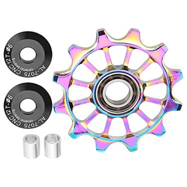 Imagem de Roda de Polia de Bicicleta Com Rolamento de Cerâmica, Roda Guia da Polia Traseira de Liga de Alumínio de Alumínio 12t, Adequada para a Maioria do Desviador Traseiro, Suporta