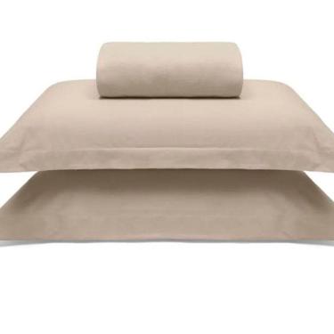 Imagem de Jogo De Cama Buettner Queen Malha 100% Algodao Liso 3 Peças Image Bege