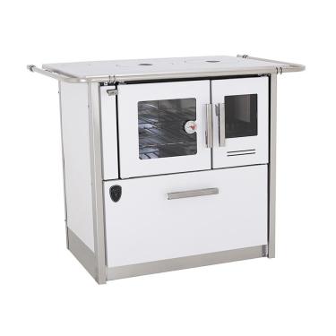 Imagem de Fogão A Lenha Eclipse Esquerdo Branco Chapa Aluminio N2