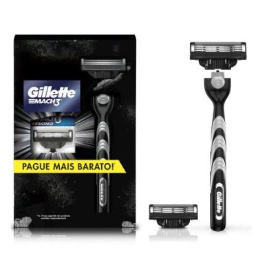 Imagem de Aparelho de Barbear Gillette Mach3 Carbono 1 Unidade + 1 Carga