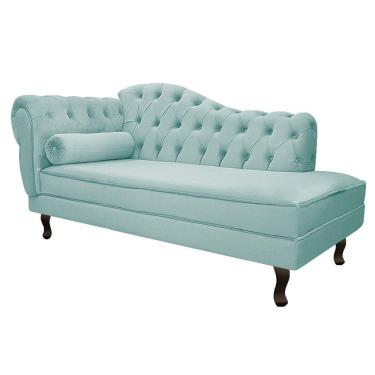 Imagem de Recamier Diana 140cm Lado Direito Suede Azul Tiffany