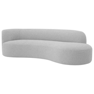 Imagem de Divã Recamier Orgânico Tokyo 180cm Lado Direito Linho - Amarena Móveis Cor Cinza Claro