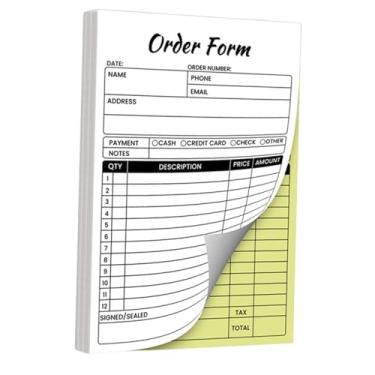 Imagem de oshhni de Recibos, de Notas Fiscais, Leve, com Suprimentos de Papelão para Pequenas Empresas, 2 Vias Sem Carbono, Formulário de Pedido