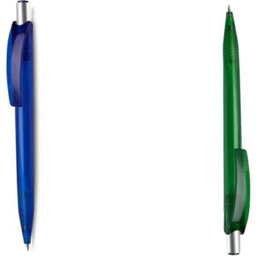 Imagem de Conjunto de Canetas Esferográficas Retráteis, 7 Cores Sortidas, Escrita Azul, Corpo em Papel Reciclado, 15 cm, Kit com 2 e 1 Unidades (Azul e Verde)