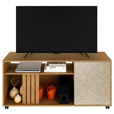 Imagem de Rack 1 Porta Para Tv 42 Polegadas 136cm R1481 Natural Palha Tecno Mobili Natural Palha