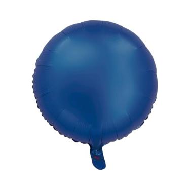 Imagem de BALAO CROMADO REDONDO C/CANUDO AZUL 18"