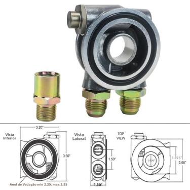 Imagem de Adaptador De Termostato Para Filtro De Óleo De 3/4 Polegadas Com Placa