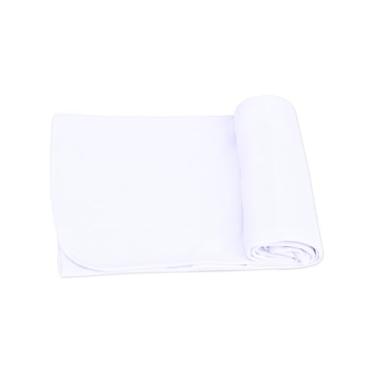 Imagem de Kit 3 Manta Cueiro Bebê em Malha de Algodão, 80x90cm, Acabamento em Viés, Ideal para Recém-Nascidos e Berço (Branco)