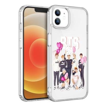 Imagem de WWDIYHOUSE Capa compatível com iPhone 11, capa transparente de TPU macio à prova de choque e design exclusivo para homens/mulheres/meninas/meninos (Fashion-BTS-10)