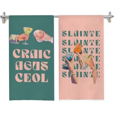 Imagem de GOOZHO Toalhas de cozinha de presentes de coquetel, presentes para amantes de coquetéis, toalhas de chá para decoração de carrinho de cozinha, bar de cozinha, toalha de mão decorativa retrô irlandesa