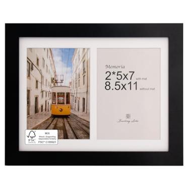 Imagem de Moldura para quadro de colagem de 20 x 28 cm com vidro resistente a estilhaços – serve para duas fotos 12 x 17 cm ou para usar como uma moldura de 21 x 28 cm – Coleção Memories – Molduras de colagem