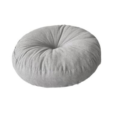 Imagem de FLCPJGV Almofada redonda para meditação no chão, ideal para estúdio e ambientes internos, Cinza Claro