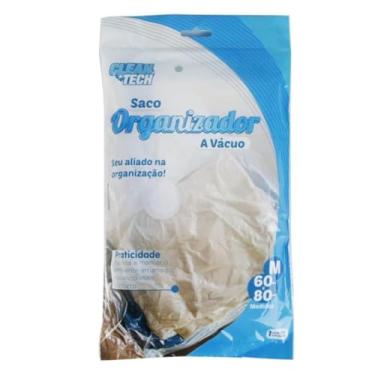 Imagem de Saco Organizador a Vácuo, 50x70cm, PVC Transparente, Redução 80%, com Zíper Hermético, 1 Unidade