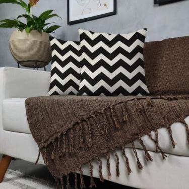 Imagem de Kit Manta Para Sofá Marrom + 2 Capas De Almofada Com Zíper Cor:06 - Ge