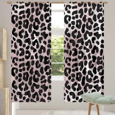 Imagem de 2 conjuntos de painéis de cortinas transparentes com estampa de leopardo cortinas transparentes arejadas com filtragem leve painéis de cortina de porta para janela para sala de estar, quarto, jantar