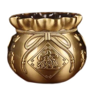 Imagem de Bolsa da sorte de latão, cofrinho de cornucópia, decoração de casa elegante com recurso de presente de abertura, pote de economia de temperamento (grande)