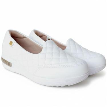 Imagem de Tênis Slip On Feminino Modare Ultraconforto Gel Tech Bolhas, 36, Branc