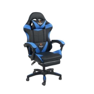 Imagem de Cadeira Gamer Ergonômica com Massagem Lombar USB - Ajustável, Suporte 150kg para Escritório e Jogos(Azul)