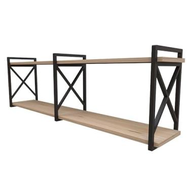 Imagem de Prateleira estilo industrial Flutuante com 115cm de comprimento Suspensa em Parede(20 X 115CM)