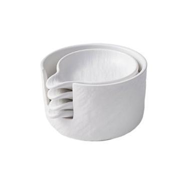 Imagem de prato de lanche Prato de tempero empilhávelPrato imersão doméstico cerâmicaPrato lanche simples com balde armazenamento tigela de sopa(Branco)