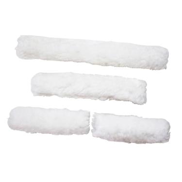 Imagem de oshhni Conjunto de 4 para cabresto de cavalo, substituição de equipamentos equestres, decoração, capa para focinheira, tubos de pelúcia para cabresto, Branco