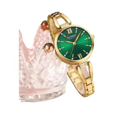 Imagem de Relógio De Quartzo Feminino Dourado 30mm Curren 9092 Luxuoso Com Diama