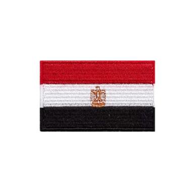 Imagem de Ruoming 1 peça bandeira multinacional 2 adesivos costurados a ferro ou costurados em bordado tático militar nacional multinacional (Egito)