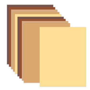 Imagem de Bazyrock 30 folhas de papel cartolina marrom 21 x 28 cm, 250 g/m2/40,8 kg de espessura, 5 cores em tom terra para álbuns, convites, confecção de cartões, artesanato faça você mesmo – coleção marrom