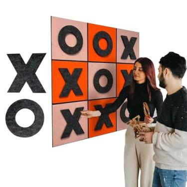 Imagem de Tic Tac Toe Decoração de quadro de avisos de jogo 18 peças de cortiça para paredes quadrados de feltro para escritório, entretenimento familiar, 91 x 91 cm